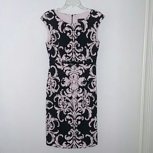 High Waist Sheath Dress, size 8. Pink and Black
